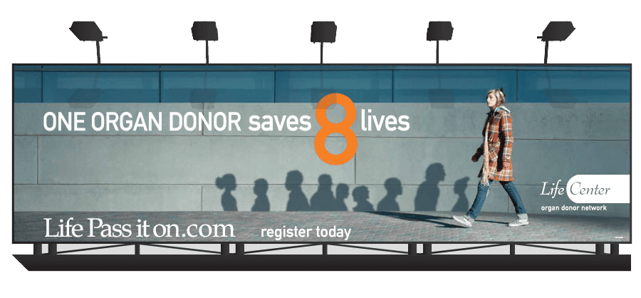 LifeCenter campaign billboard